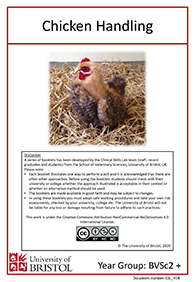 Clinical skills instruction booklet cover page, Chicken handling